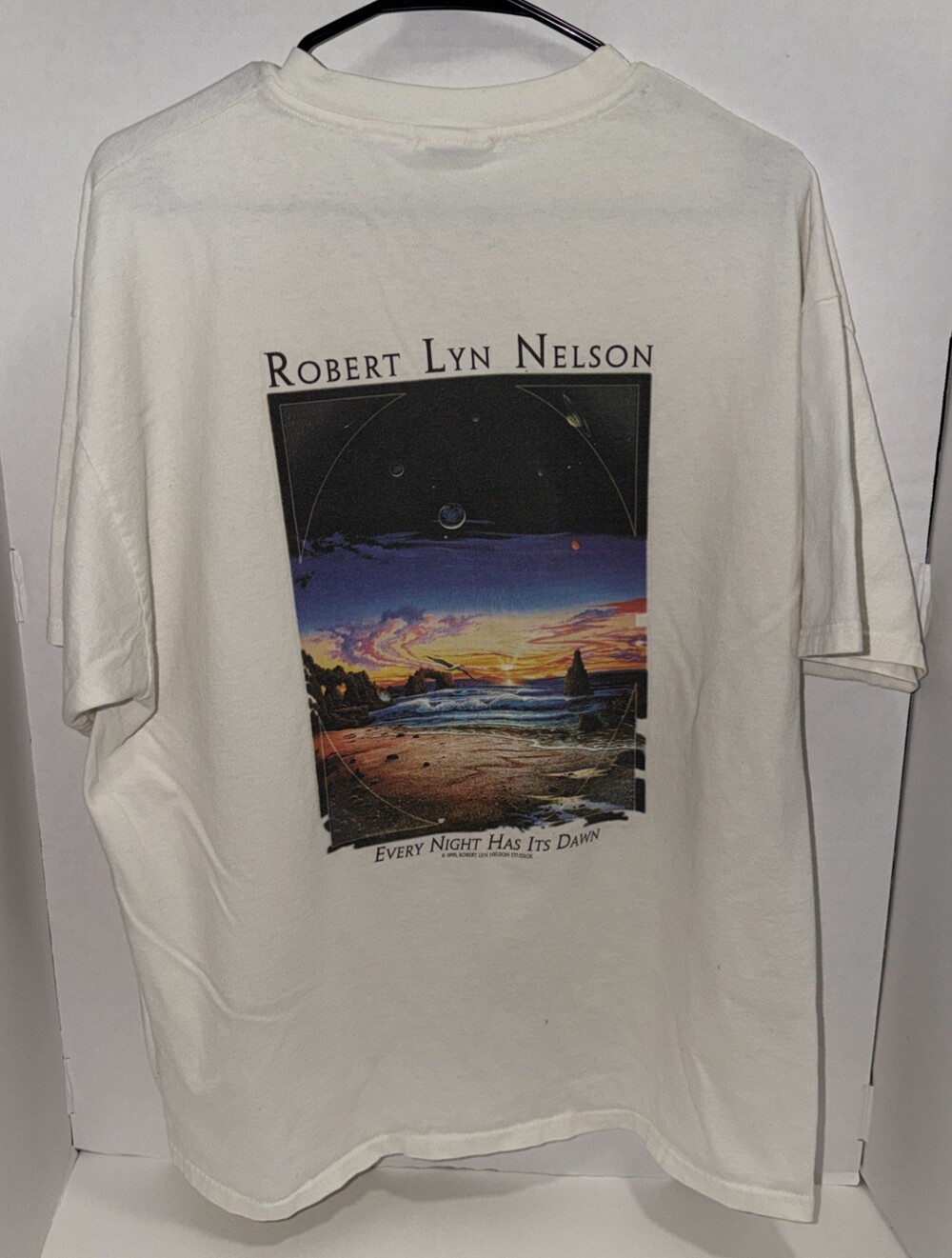 Vintage 1995 Robert Lyn Nelson Every Night Has It’s Dawn Hawaii T-Shirt Size XL